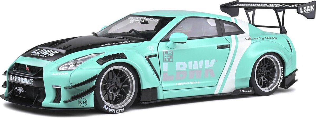 Nissan GT-R Liberty Walk (Turquoise) (30 cm) 1/18 Solido [Modelauto - Schaalmodel - Model auto - Miniatuurauto]